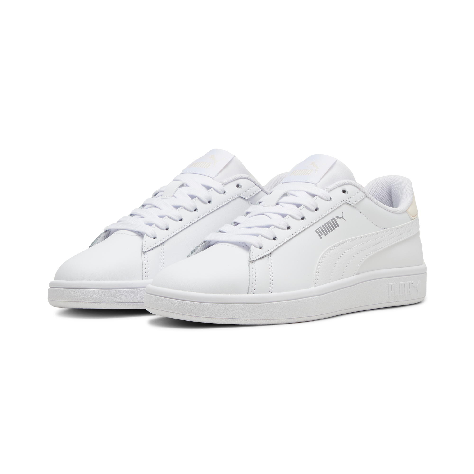 Sneakers bianche da donna con logo argento Puma Smash 3.0 L, Brand, SKU s314000185, Immagine 0